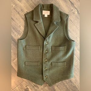 Filson Olive Green Mackinaw Wool Western Vest